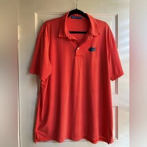 Southern Tide Florida Gators 2XL Orange Striped Performance Polo